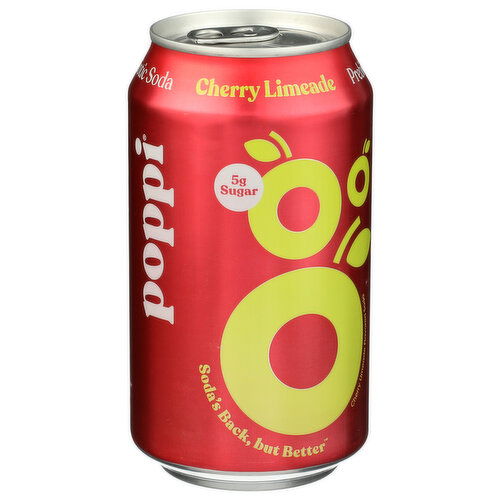 Poppi Cherry Citrus Limeade Carbonated Soft Drink Flavored Prebiotic - 12 Fluid Ounce