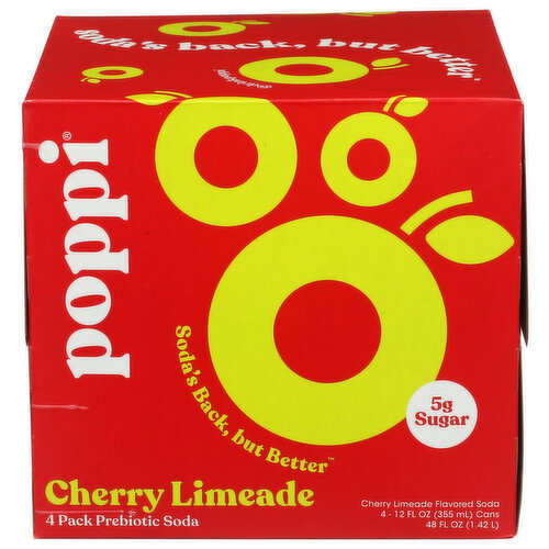 Poppi Cherry Limeade Prebiotic Soda - 12 Fluid Ounce - 4 Count Image 1 of 3