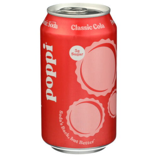 POPPI Classic Cola Soda Prbtc 4-Pack - 12 Fluid Ounce