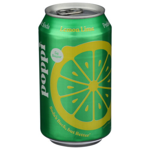 Poppi Lemon Lime Prebiotic Soda - 12 Fluid Ounce Image 1 of 4