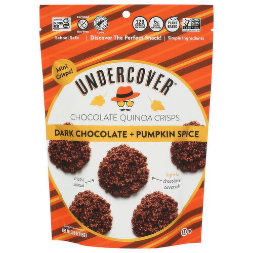 Undercover Dark Chocolate + Pumpkin Spice Mini Quinoa Crisps - 3 Ounce