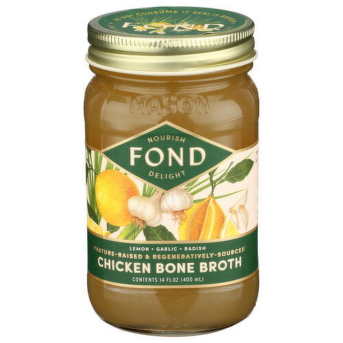 FOND Lemon, Radish, Onion, Garlic Spring Clean Organic Chicken Bone Broth - 14 Fluid Ounce