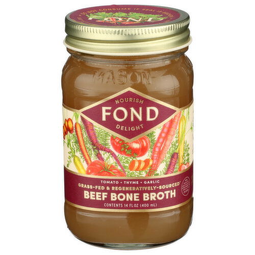 FOND Tomato, Thyme, Garlic Firstade Organic Grass-Fed Beef Bone Broth - 14 Fluid Ounce