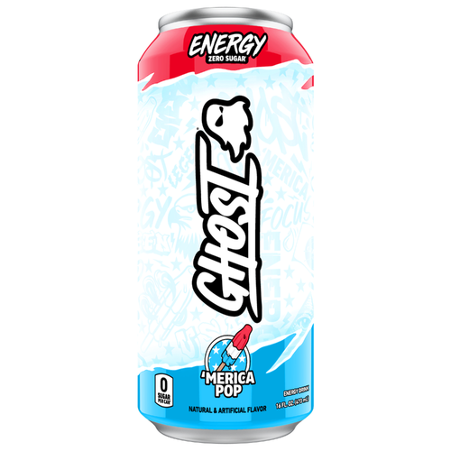 Ghost Zero Sugar Energy Drink Merica Pop - 16 Fluid Ounce