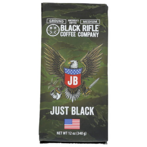 Black Rifle Coffee Company Just Black Medium Roast Coffee Grounds - 12 Ounce