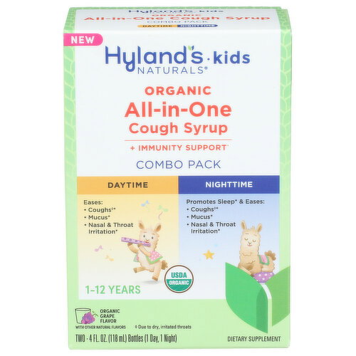 Hyland's Kids Naturals Organic Grape Day & Night All In One Cough Syrup - 2 Count
