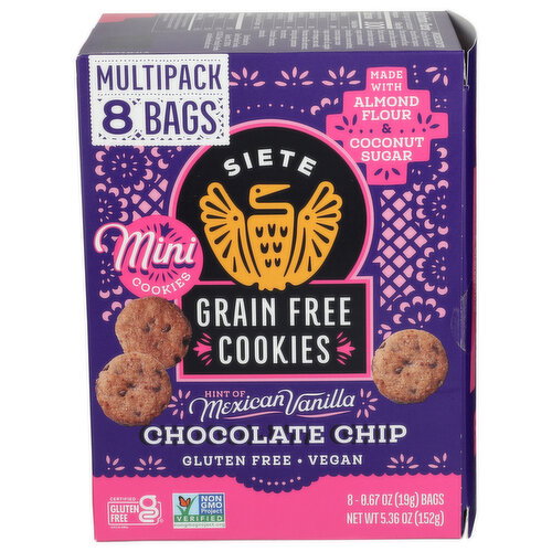 Siete Mexican Vanilla Chocolate Chip Cookie Multipack - 0.67 Ounce