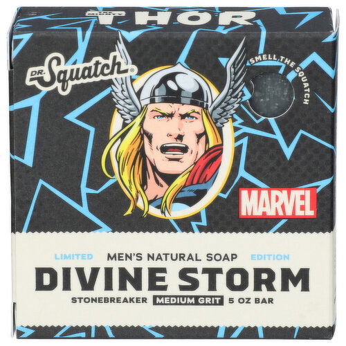 DR. SQUATCH June Plum Extract Musk Light Grit Marvel Divine Storm Thor Bar Soap - 5 Ounce