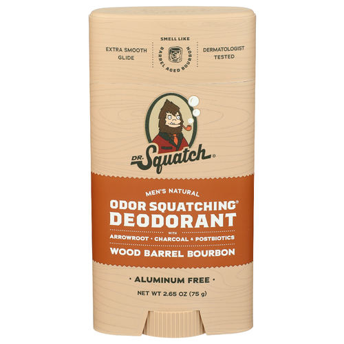 DR. SQUATCH Wood Barrel Bourbon Wide Stick Deodorant - 2.65 Ounce