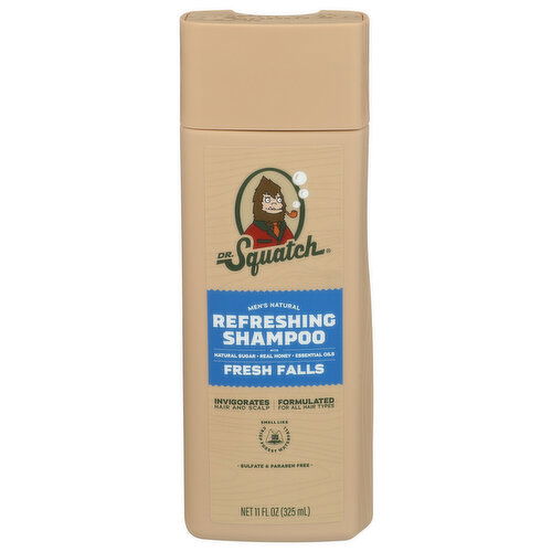 DR. Squatch Shea Butter, Avocado Oil, Menthol Shampoo Fresh Falls 4 Case Pack - 11 Fluid Ounce