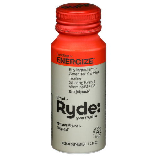 RYDE: Your Rhythm Tropical Dietary Supplement - 2 Fluid Ounce Image 1 of 2