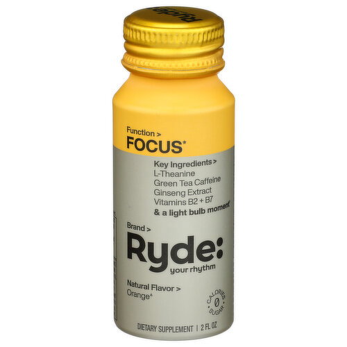 RYDE: Your Rhythm Orange Dietary Supplement - 2 Fluid Ounce Image 1 of 2