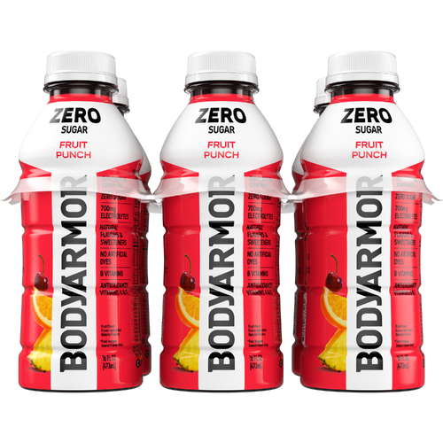 Bodyarmor Zero Sugar Fruit Punch Sports Drink Bottles - 16 Fluid Ounce - 6 Count Image 1 of 2