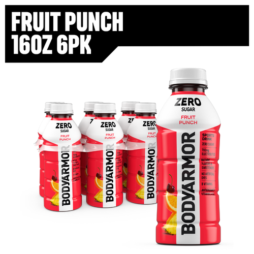 Bodyarmor Zero Sugar Fruit Punch Sports Drink Bottles - 96 Fluid Ounce