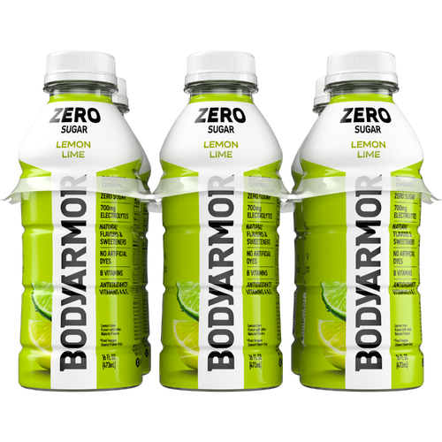 Bodyarmor Zero Sugar Lemon Lime Sports Drink Bottles - 16 Fluid Ounce - 6 Count Image 1 of 2