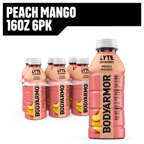 Bodyarmor Peach Mango Sports Drink Bottles - 16 Fluid Ounce - 6 Count