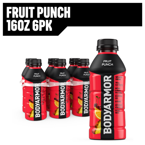 BODYARMOR Fruit Punch Sports Drink Bottles - 16 Fluid Ounce - 6 Count Image 1 of 4