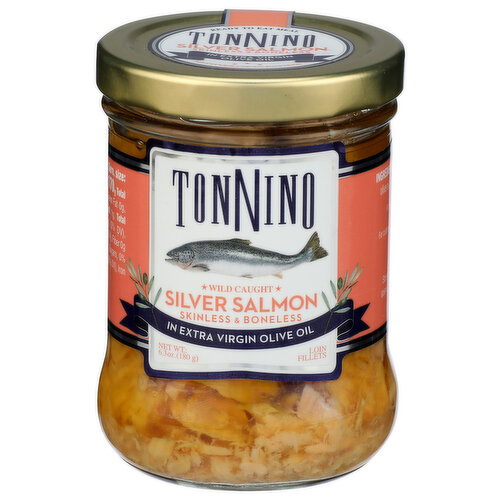 Tonnino Silver Salmon Fillets In Olive Oil Wild Caught - 6.3 Ounce