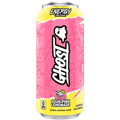 Ghost Zero Sugar Energy Drink Sour Pink Lemonade - 16 Fluid Ounce