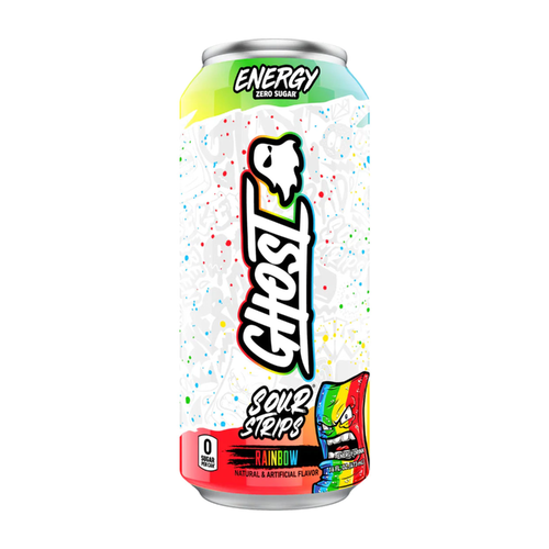 Ghost Zero Sugar Energy Drink Sour Strips Rainbow - 16 Fluid Ounce