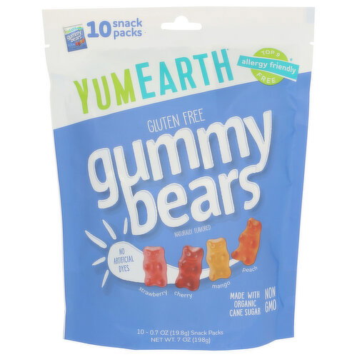YUMEARTH  Gluten Free Organic Gummy Bears - 0.7 Ounce - 10 Count
