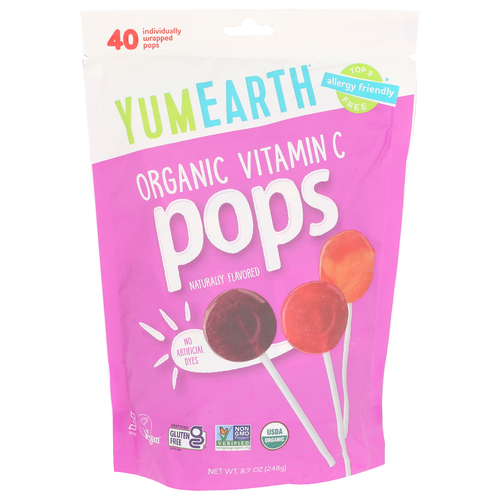 Yumearth Fruit Pops Vitc - 40 Each