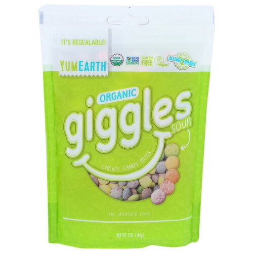 Yumearth Organic Sour Giggles Chewy Candy Bites - 5 Ounce