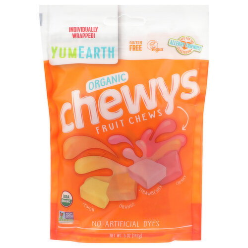 Yumearth Lemon, Orange, Strawberry & Cherry Organic Chewys - 5