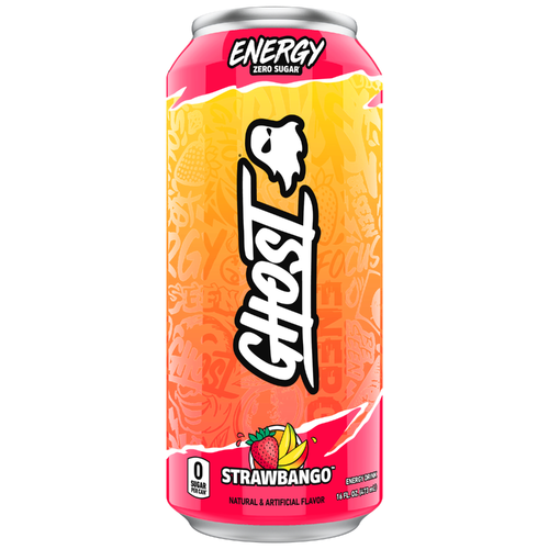 Ghost Zero Sugar Energy Drink Strawbango - 16 Fluid Ounce