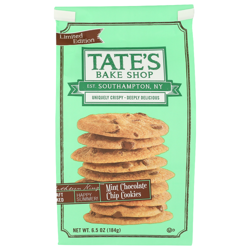 TATE's Bake Shop Cookie Mint Chocolate Chip Cookies, Limited Edition - 6.5 Ounce