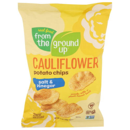 Real Food From The Ground Up Salt & Vinegar Cauliflower Potato Chips - 3.5 Ounce