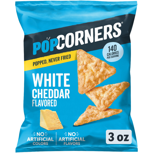 PopCorners Popped-Corn Snacks White Cheddar Flavored - 3 Ounce