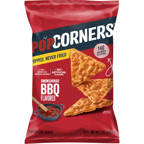 PopCorners Popped Corn Snacks Smokehouse BBQ Flavored - 7 Ounce