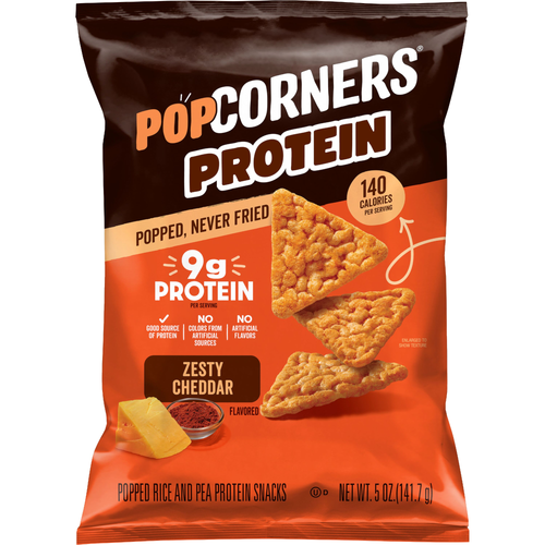 PopCorners Popped Corn Snacks Protein Zesty Cheddar - 5 Ounce