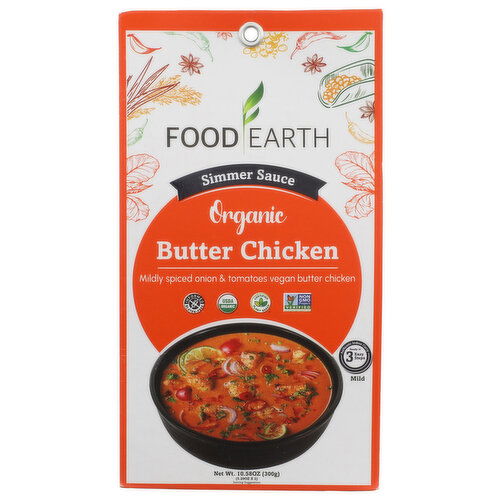 Food Earth Organic Butter Chicken Simmer Sauce - 5.29 Ounce - 2 Count Image 1 of 4