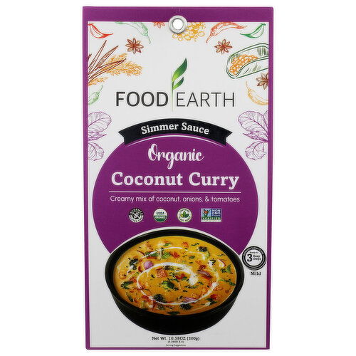 Food Earth Organic Coconut Curry Simmer Sauce - 5.29 Ounce - 2 Count Image 1 of 4