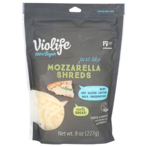 VIOLIFE Just Like Mozzarella Shreds - 8 Ounce