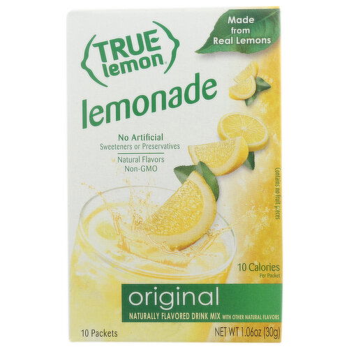 True Lemon Drink Mix Original Lemonade - 0.106 Ounce - 10 Count