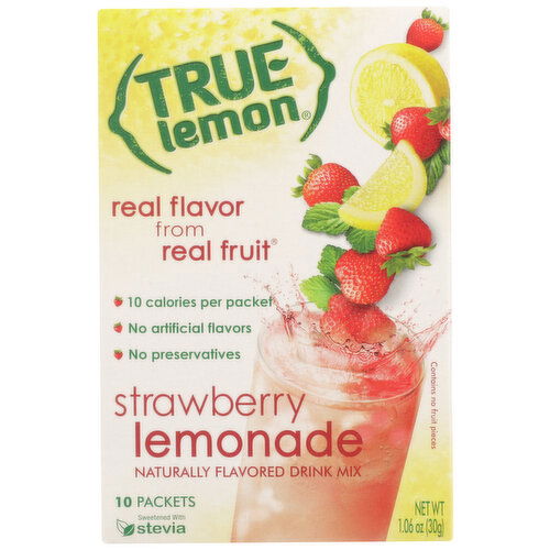 True Lemon Strawberry Lemonade Flavor Drink Mix - 0.106 Ounce - 10 Count Image 1 of 2