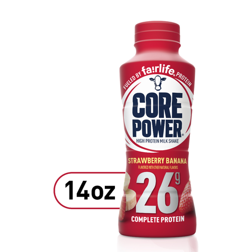 Core Power Protein Shake, Strawberry Banana, Bottle - 14 Fluid Ounce
