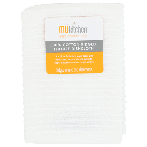 Mukitchen White Dishcloth - 1 Each
