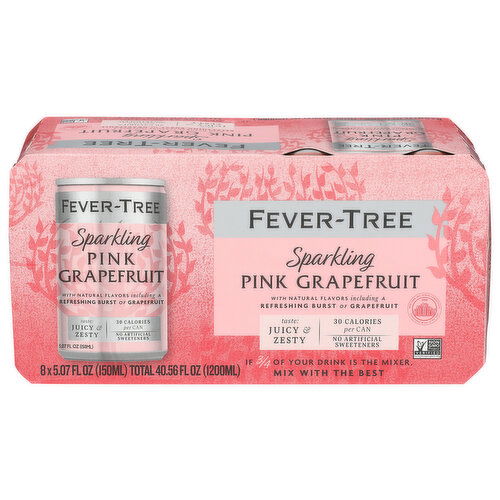 FEVER-TREE Sparkling Pink Grapefruit 3X8X150ML - 5.07 Fluid Ounce - 8 Count