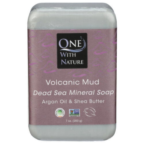 ONE WITH NATURE Apricot & Mango Bar Soap Dead Sea Volcanic Mud - 7 Ounce