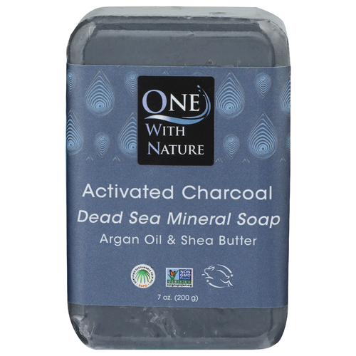 One With Nature Activated Charcoal Dead Sea Mineral Soap - 7 Ounce