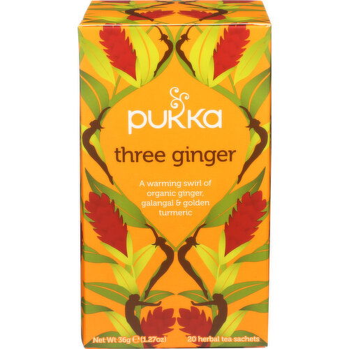 Pukka Three Ginger Organic Herbal Tea - 0.064 Ounce - 20 Count