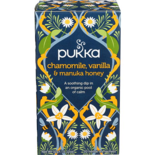 Pukka Chamomile, Vanilla, & Manuka Honey Organic Herbal Tea - 0.056 Ounce - 20 Count