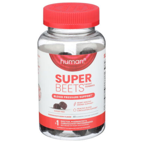 HumanN Pomegranate Berry SuperBeets Circulation Gummies - 60 Count Image 1 of 2