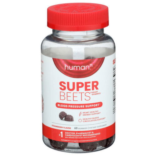 Humann Strawberry Superbeets Heart Gummies - 60 Count