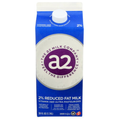 The A2 Milk Company 2% Reduced Fat Non-Fortified - 59 Fluid Ounce
