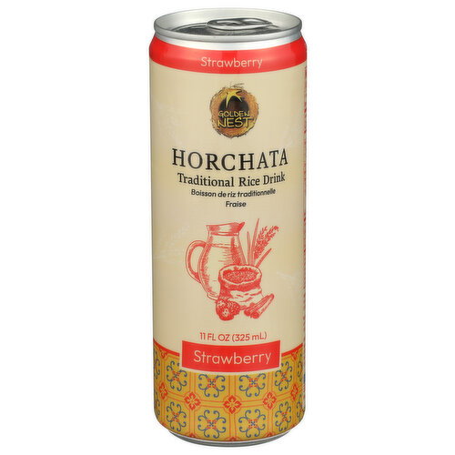 Golden Nest Traditional Rice Drink Horchata Strawberry - 11 Fluid Ounce Image 1 of 4